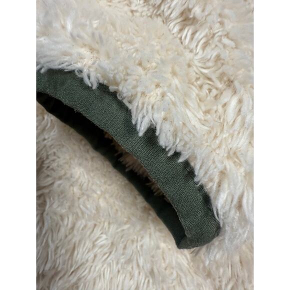 Vineyard Vines Teddy Fleece Snap Pullover Girls size L (14) Off White Pink Green - Picture 4 of 13